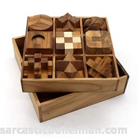 9 Wooden Game Gift Set Handmade Wooden Puzzles B07J3J4SRY